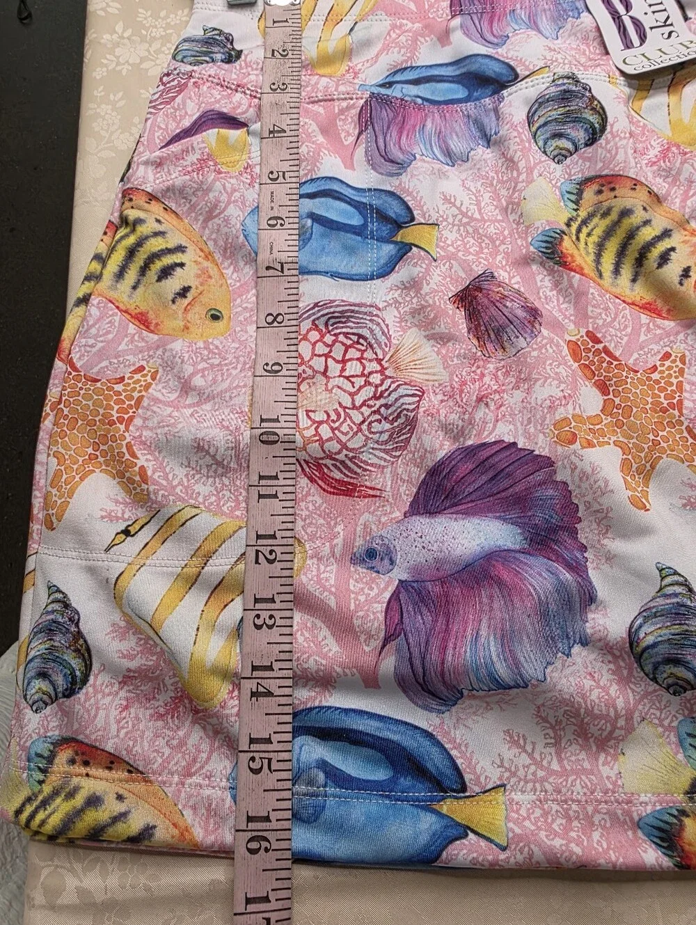 NWT B-Skinz Golf Skort Go Fish Coral Reef Tropical XS Shorts Pockets
